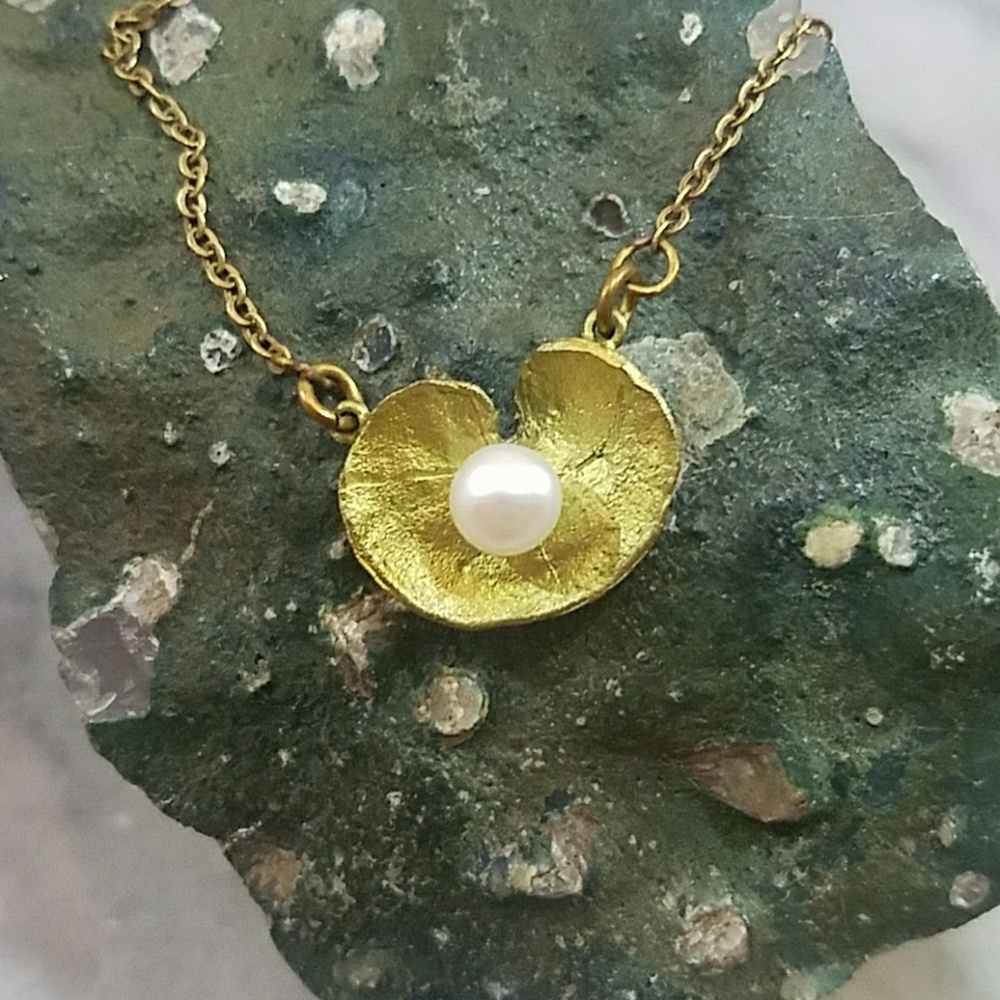 Michael Michaud Bronze & Pearl Necklace